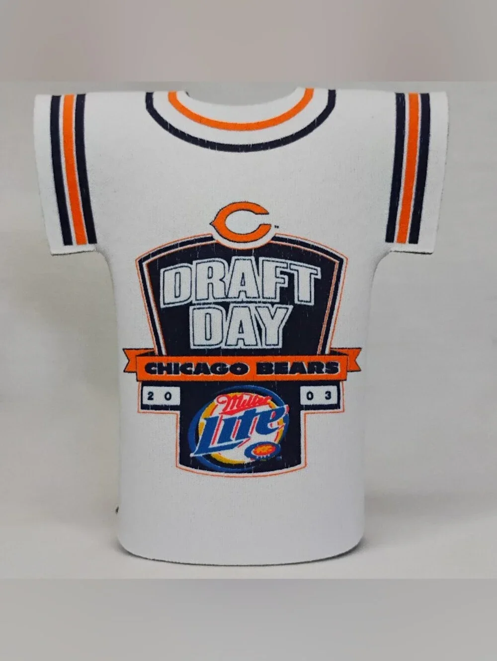 Vintage Chicago Bears Draft Day 2003 Miller Lite Beer Bottle Jersey Koozie NFL